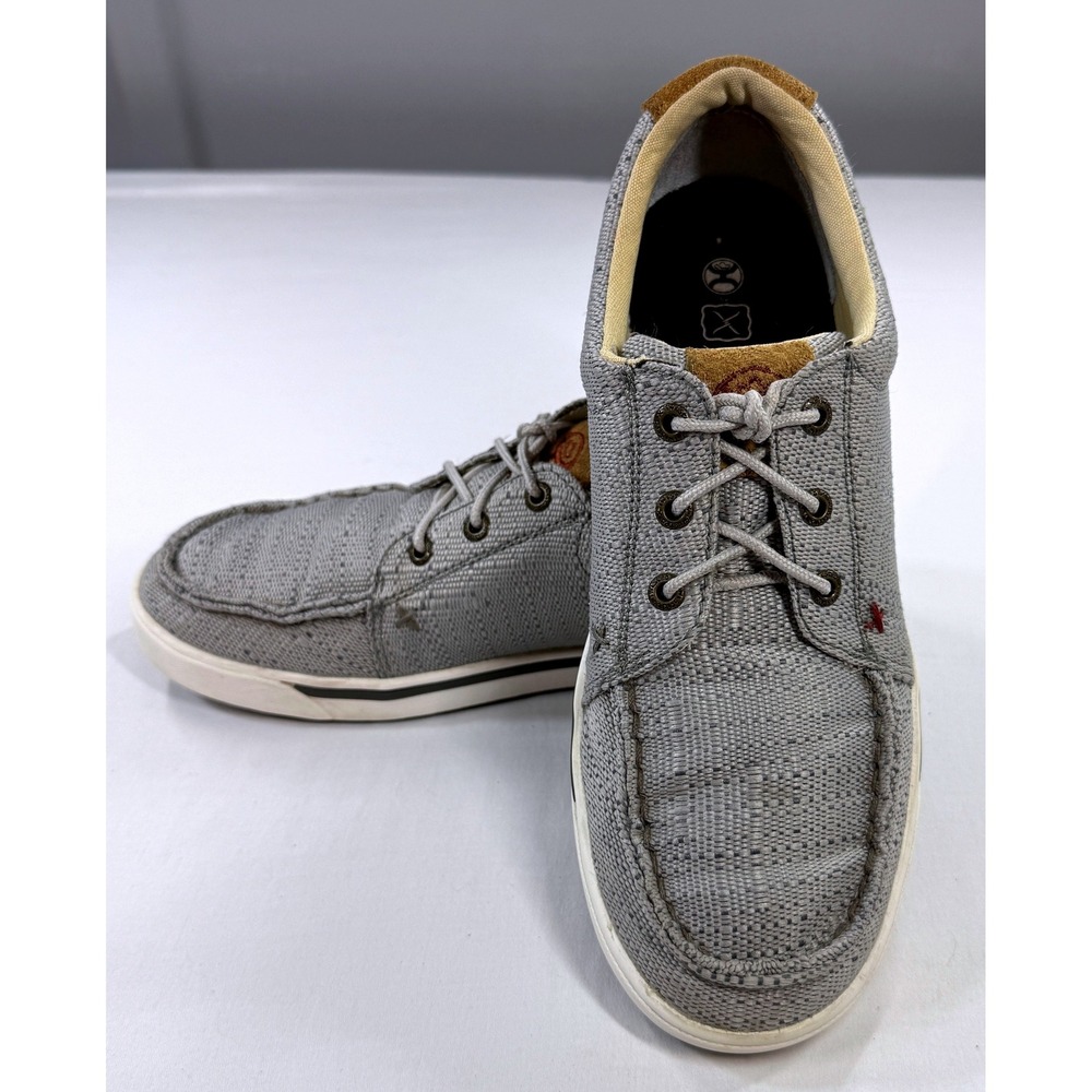 Twisted X HOOey, Gray Textile Casual Lace Up Loafers, Men's Size 8.5M